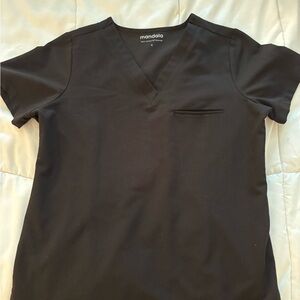 Mandala, Women’s, Black V-Neck Scrub Top